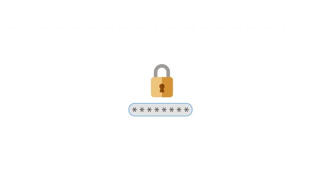 Password fail error security warning cartoon padlock animation video