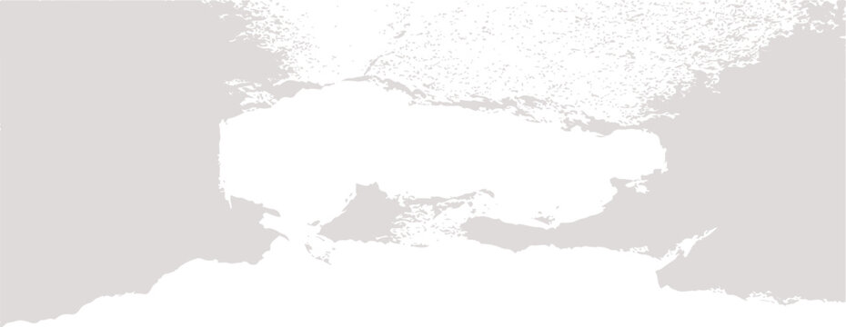 A  grunge illustration of a torn paper map featuring the shape of the Europe continent and world borders over a white paper background with a textured earth land design and vector outline