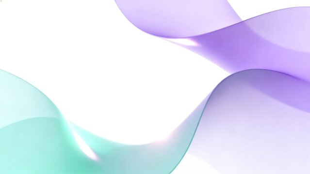 Abstract flowing shapes in purple and teal
