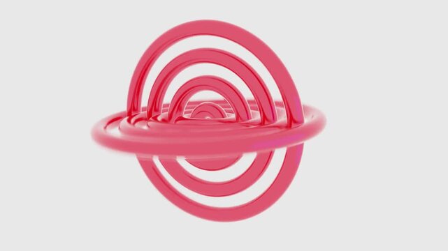 May 10 2026 Rose Pink 3D Spiral Concentric Rings Fluid Abstract Motion Loop