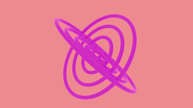 May 10 2026 Pink Rose 3D Atomic Orbit Abstract Motion Loop 4K
