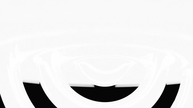May 10 2026 White Gray 3D Spiral Concentric Rings Fluid Abstract Motion Loop