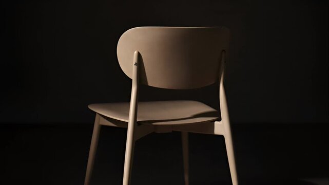 Brown wooden chair on black background.