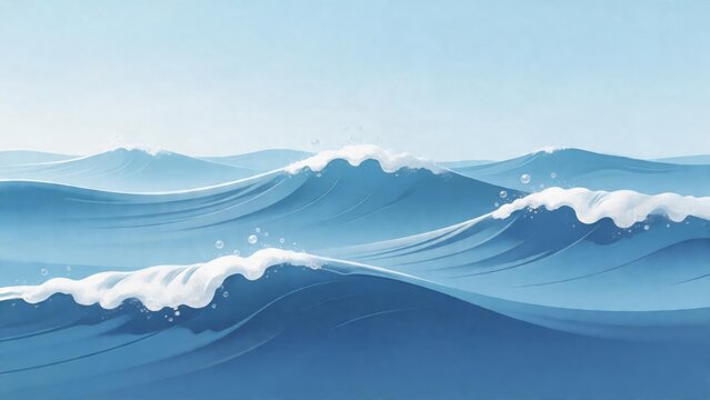 Ocean waves in blue and white