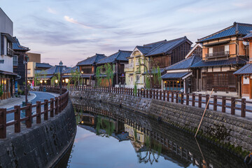 Night view of Sawara Historical District, an ancient town in Chiba, Kanto, Japan © Richie Chan