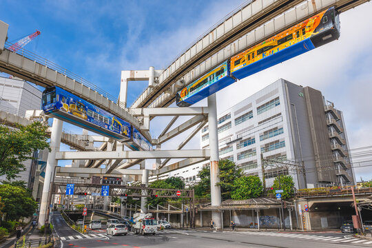 October 19, 2024: Chiba Urban Monorail, a two line suspended, SAFEGE type monorail system in Chiba, Kanto, Japan, is the longest suspended monorail system with a track length of 15.2 km of the world