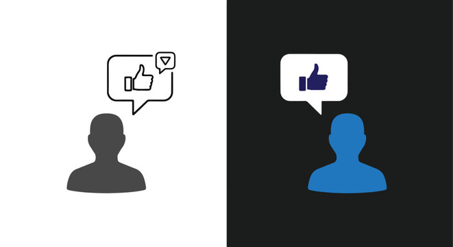 Vector social media conversation icons with speech bubbles - Glyph solid icon - Editable modern style icon - Clipart, sticker - icon set - Clipart