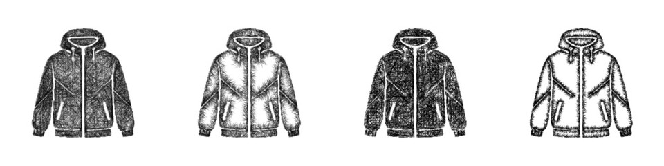 Sketch windbreaker icon design set © David Zydd