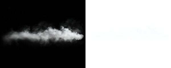 Realistic smoke stream floating on transparent background with atmospheric fog texture for cinematic PNG overlay effects © Motion King