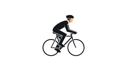Fototapeta premium Cyclist Riding Bicycle Silhouette, Sport, Healthy Lifestyle, Outdoor Activity, Isolated