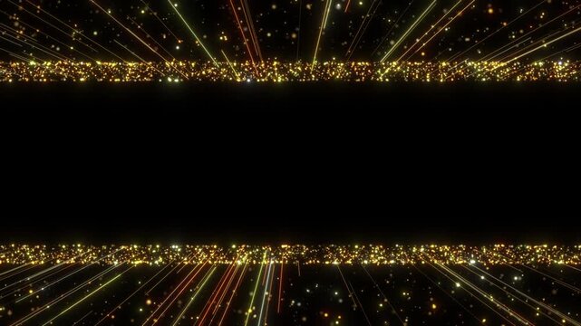 black gold shimmer frame background loop