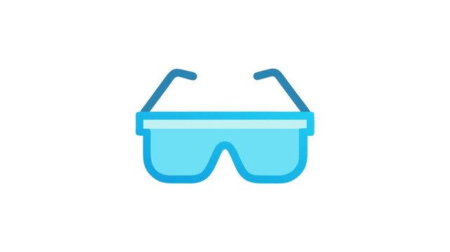 Icon of stylish blue glasses on a White Background