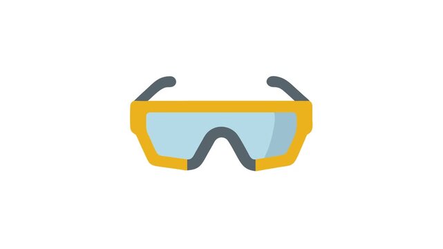 Yellow framed safety glasses illustration on a White Background