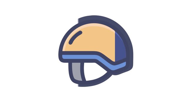 Simplified safety helmet illustration in flat design style