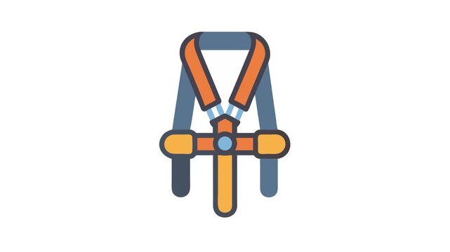 Stylized illustration of climbing harness on White Background