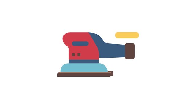 Flat illustration of a belt sander on White Background