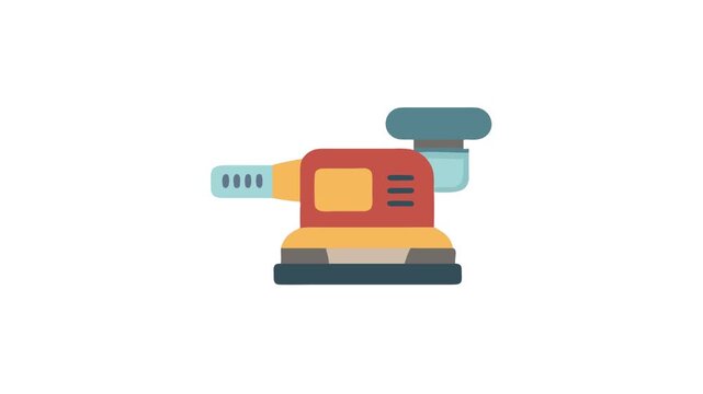 Flat design sanding machine on White Background illustration vector