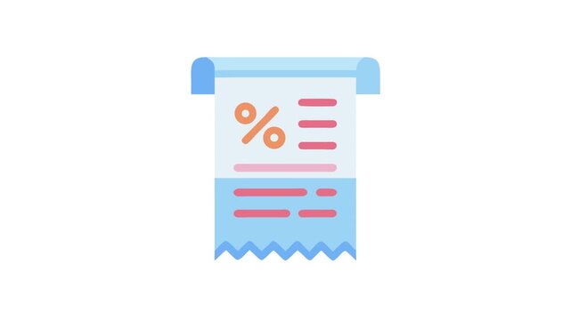 Flat design vector illustration of a discount coupon receipt