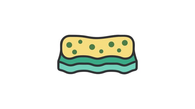 Modern sponge icon with vibrant colors on White backdrop