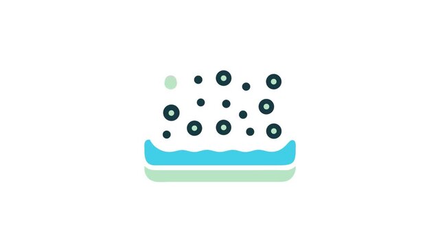 Minimalist icon of a sponge with water layers