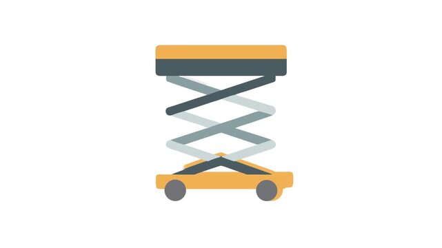 Illustration of a mobile scissor lift on White Background