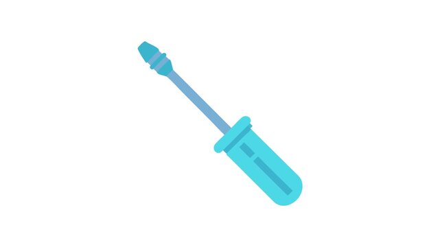 Isolated blue screwdriver tool illustration on a White Background