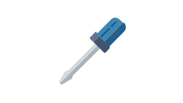 Blue and gray flat design screwdriver tool illustration isolated