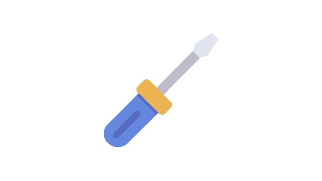 Isolated blue screwdriver on a White Background for repairs