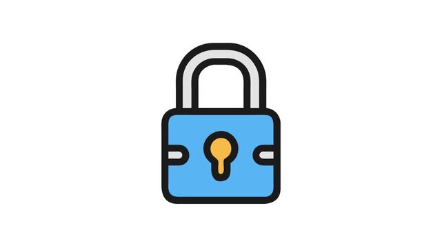 Blue padlock with keyhole, a symbol of security