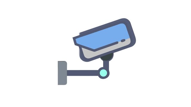 Security camera surveillance system icon on White Background