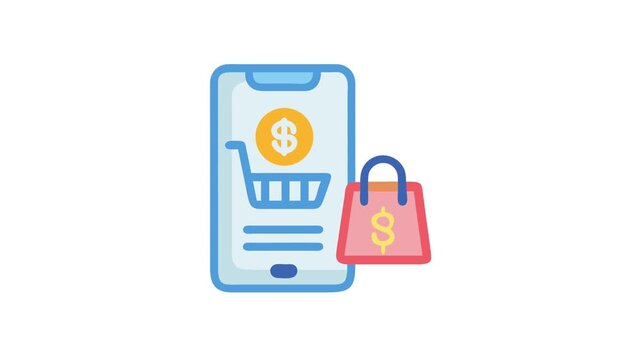 Mobile shopping application with shopping cart and shopping bag
