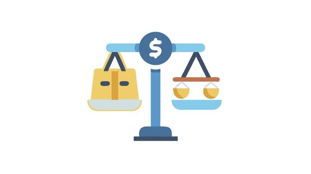 Stylized scale with dollar symbol illustrating financial balance concept