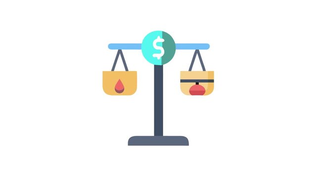 Conceptual balance scale comparing value and price illustration