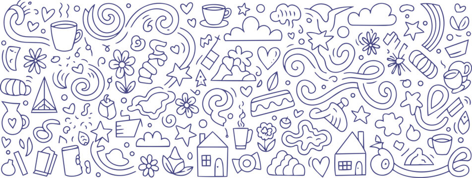 Creative Doodle Art Background with Random Sketches