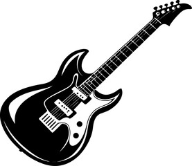 Obraz premium Electric guitar silhouette vector illustration