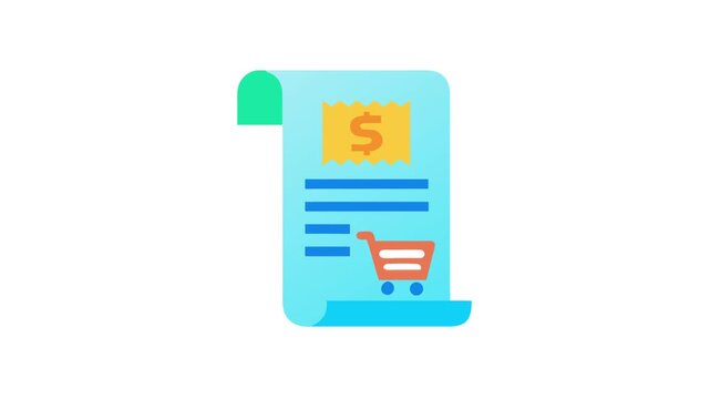 Online shopping invoice flat vector illustration on White Background