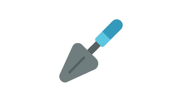 Blue and gray trowel tool on a White Background