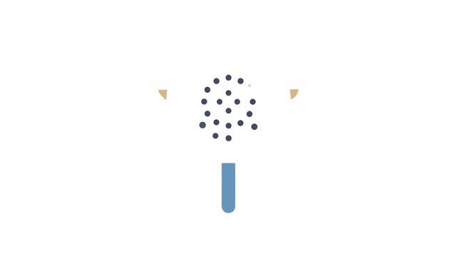 Blue flat icon illustration of kitchen strainer or colander