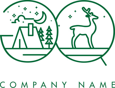 Minimalistic Abstract Initial Letter GQ Nature Outdoor Line Art Logo Design