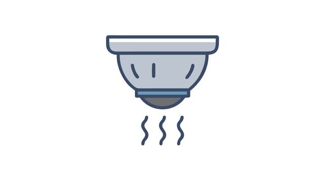 Stylized flat illustration of a gray smoke detector icon