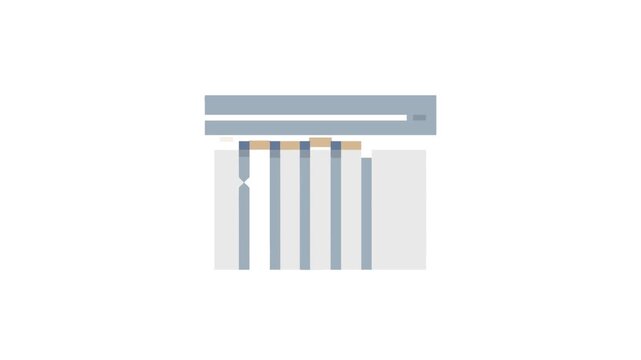 Stylized paper shredder illustration with flat design and light colors
