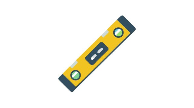 Isolated yellow level tool for construction and design work