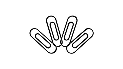 Fototapeta premium Detailed silver metal paper clips cluster vector icon illustration for organizing documents and workspace management stationery essentials isolated on a clean white background for graphic design.