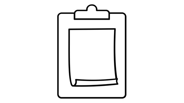 Professional metal spring clipboard vector icon featuring a silver metallic board holding a single blank sheet of white paper, minimalist flat illustration for office and business supplies.
