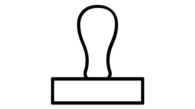 Traditional wooden handled rubber ink stamper vector illustration for official business documents and office marking, high quality minimalist icon for stamping approval or verification tasks.