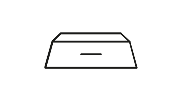 Single rectangular gold bar with ingot stamp vector icon illustration, representing precious metal assets, financial wealth, and secure investments on a clean, professional minimalist background.