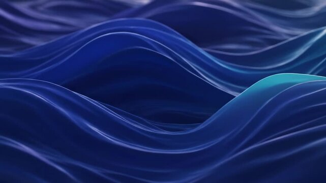 Abstract Flowing Waves in Deep Blue - An abstract video featuring smooth, flowing waves in shades of deep blue and purple.