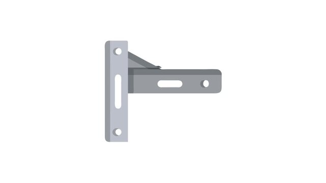 Flat illustration of metal wall shelf bracket on White