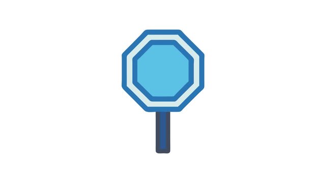 Blue octagonal sign vector illustration on a White Background