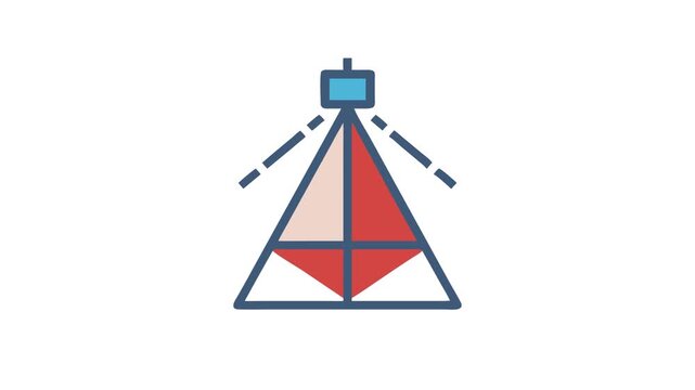 Abstract pyramid shape with block on a White Background